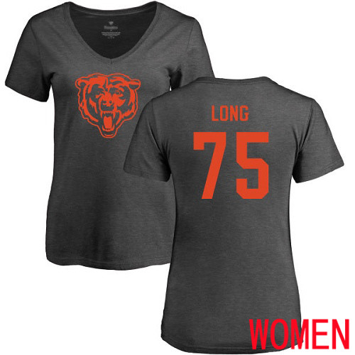 Chicago Bears Ash Women Kyle Long One Color NFL Football #75 T Shirt